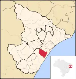 Localização de São Cristóvão em Sergipe