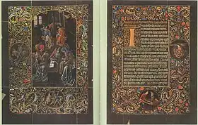 Horas Negras de Galeazzo Maria Sforza; f32v, 33r. Os Evangelistas e os Evangelhos de João