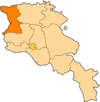 Mapa da província arménia de Shirak