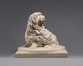 Escultura de Shock Dog, cachorro maltês de Anne. Mármore, 1782
