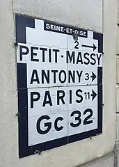 Sinais de trânsito em Wissous.