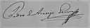 Assinatura de Pedro de Araújo Lima