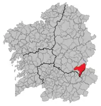 Localização de Quiroga na Galiza