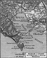 Mapa histórico de La Spezia (1885-90)
