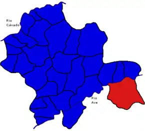 Localização no município de Póvoa de Lanhoso