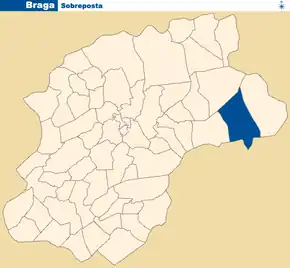 Localização no município de Braga