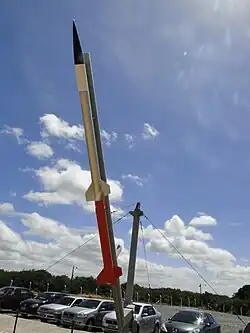 Modelo do foguete Sonda I em exposição