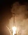 A Soyuz parte de Baikonur na noite de 15 de dezembro de 2010.