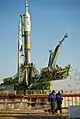 A Soyuz TMA-22 pronta para o lançamento em Baikonur.