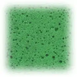 Um close-up dos poros de uma esponja sintética