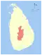 Map indicating the extent of Central Province within Sri Lanka