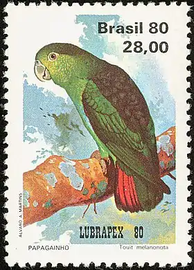 Espécime estampado em um selo postal do Brasil de 1980