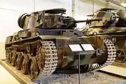 Tanque leve Stridsvagn m/40 em exibição.