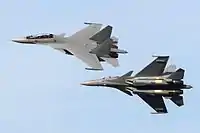 Dois Sukhoi Su-30MKM da força aérea malásia.