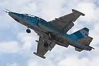 O caça bombardeio Sukhoi Su-25, desenvolvido pelos russos.