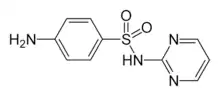 Estrutura química de Sulfadiazina