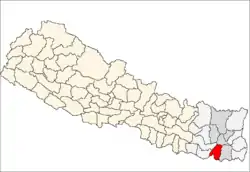 Localização de Sunsari no Nepal