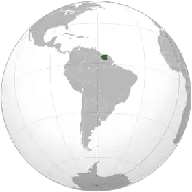 Localização de Colônia do Suriname