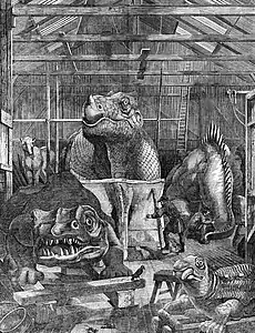 Estúdio de Benjamin Waterhouse Hawkins em Sydenham, onde fez o Crystal Palace Dinosaurs.