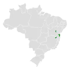Distribuição geográfica do joão-baiano.