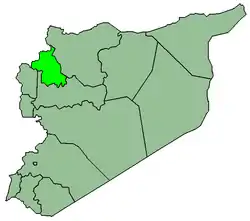 Map of Syria with Idlib highlighted.
