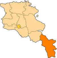 Mapa da província arménia de Siunique