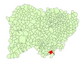 Localização do município de Béjar na província de Salamanca