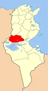Localização da província de Gafsa na Tunísia