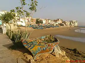Vista da praia de Taghazout