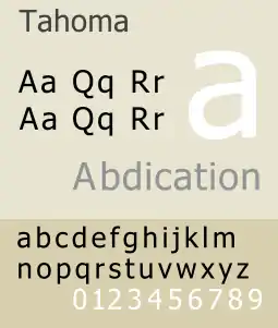 Exemplo na fonte Tahoma