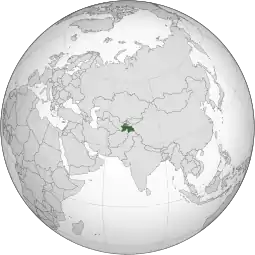 Localização do República do Tajiquistão