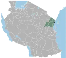 Localização de Tanga na Tanzânia