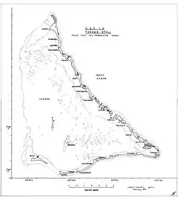 Mapa do atol de Tarawa, onde está localizada Taborio
