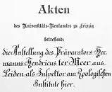 Leipziger Anstellungsakte.