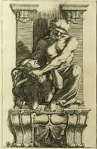 Atlante a dominar uma harpia