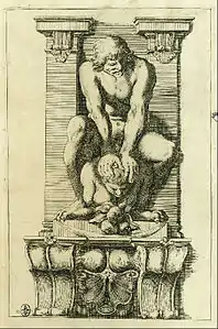 Atlante a dominar uma harpia