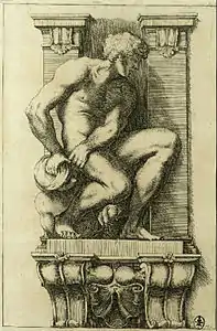 Atlante a dominar uma harpia