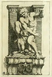 Atlante a dominar uma harpia