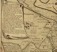 O terreno de Stains em 1707.