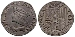 Testão de Guilherme IX Paleólogo, marquês de Monferrato entre 1494 e 1518.