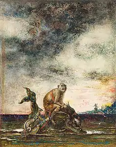 O Macaco e o Golfinho, das Fábulas de La Fontaine (década de 1880), aquarela, coleção particular
