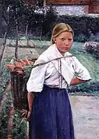 Porkkanoita kantava tyttö (Menina carregando cenouras), óleo sobre tela, cerca de 1889