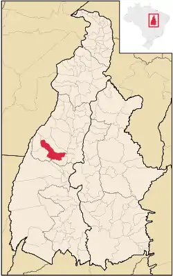Localização de Divinópolis do Tocantins no Tocantins