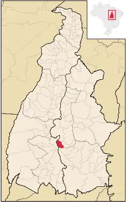 Localização de Ipueiras no Tocantins