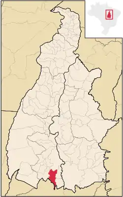 Localização de Jaú do Tocantins no Tocantins