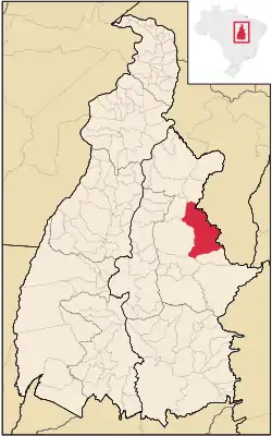 Localização de Lizarda no Tocantins