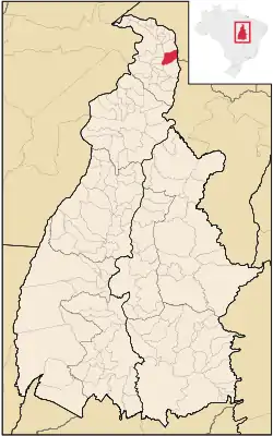 Localização de Maurilândia do Tocantins no Tocantins
