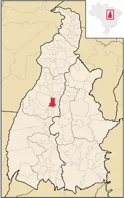 Localização de Miranorte no Tocantins