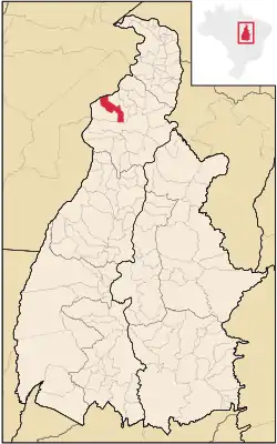 Localização de Muricilândia no Tocantins