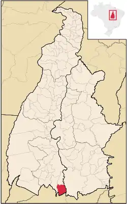 Localização de Palmeirópolis no Tocantins